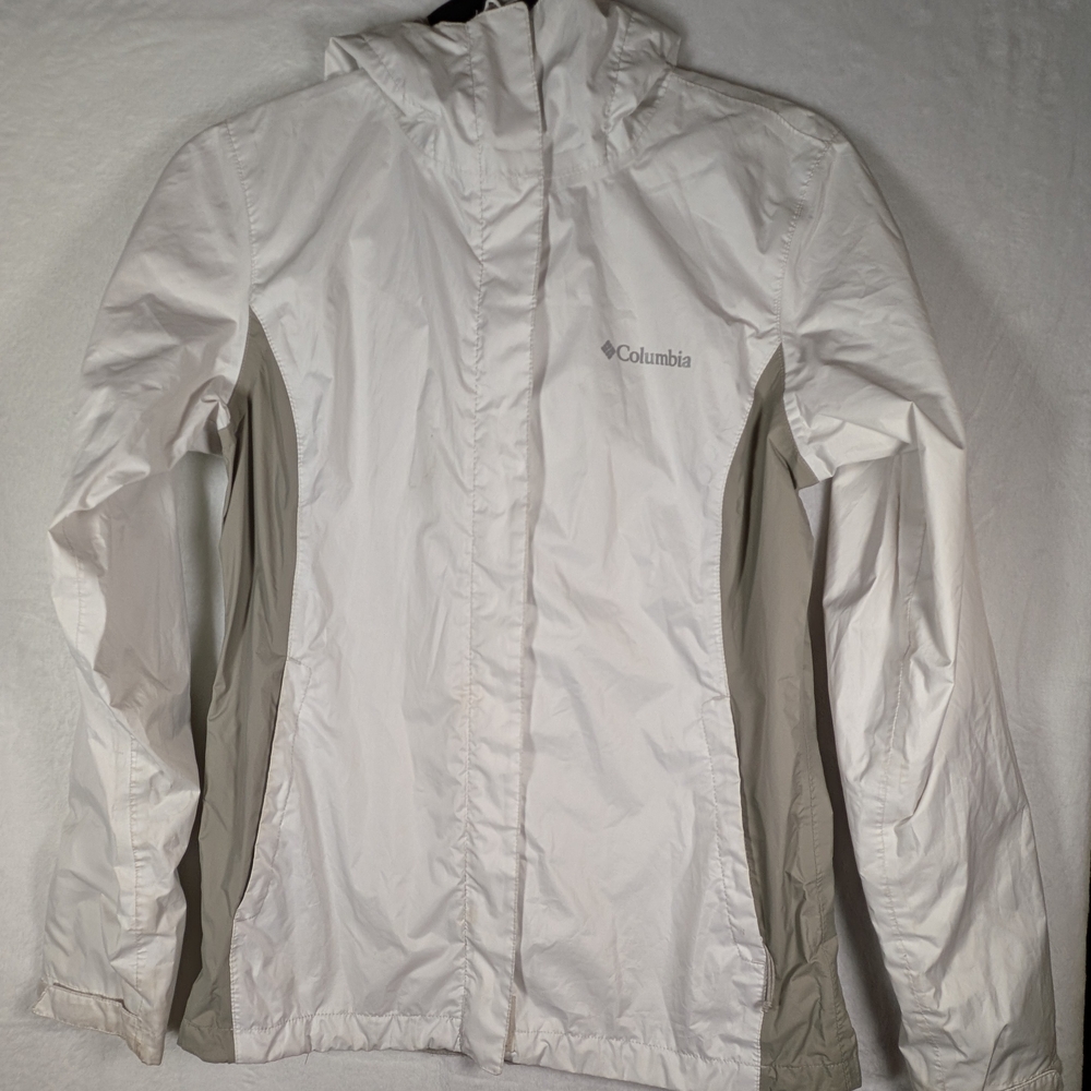 Rain Shell White and Gray Columbia Women's Jacket